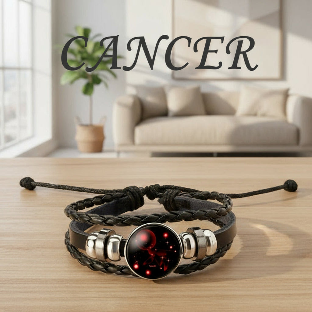 Zodiac Leather Wrap Bracelet