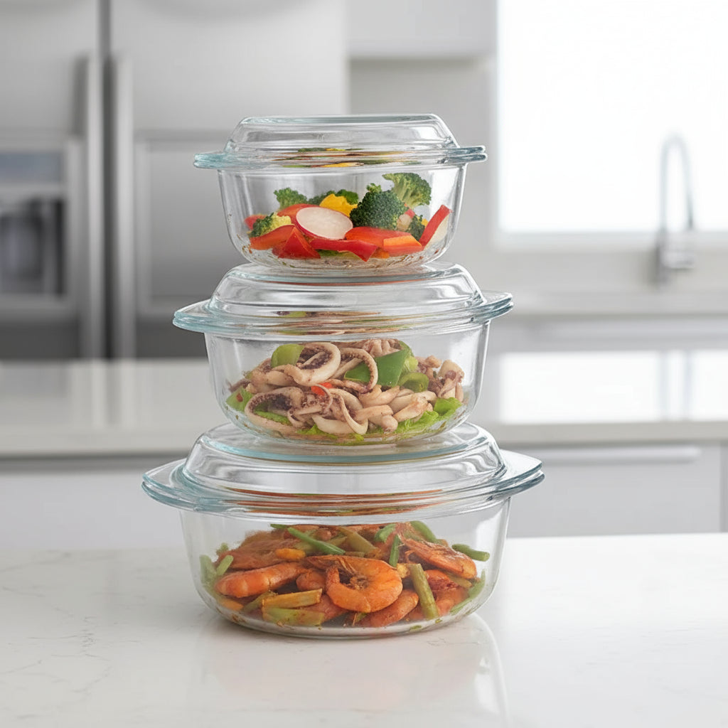Dual-Use Tempered Glass Bowl – Cook Hot, Serve Cold, Always Perfect