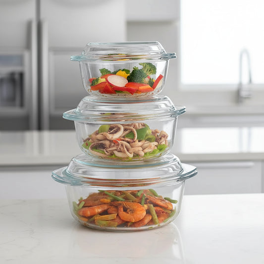 Dual-Use Tempered Glass Bowl – Cook Hot, Serve Cold, Always Perfect