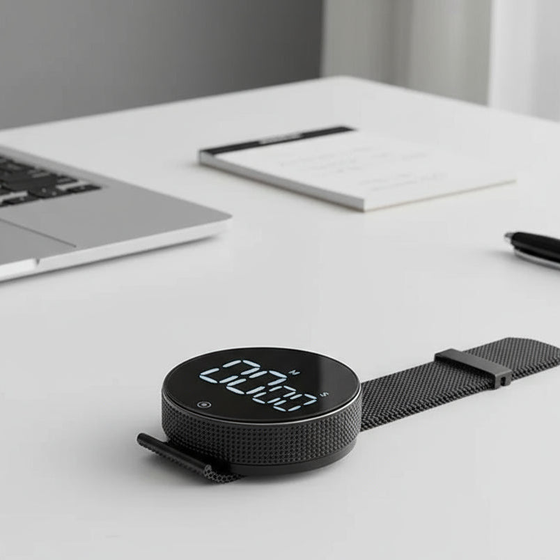 Magnetic LED Digital Timer – Silent Countdown Clock with Rotary Control for Kitchen, Study & Cooking